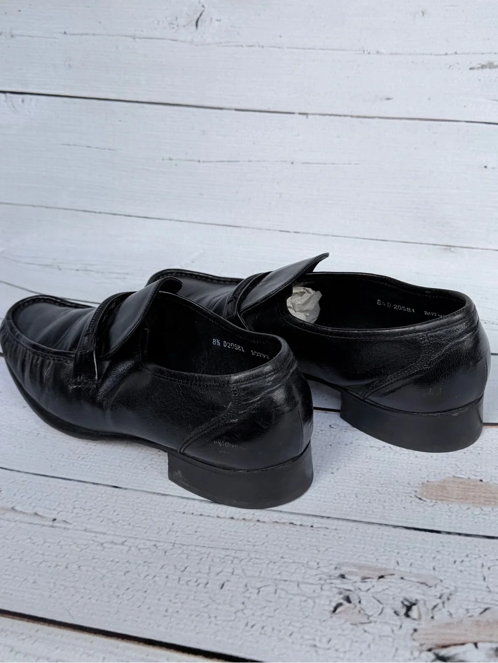 Florsheim Men’s Penny Loafers Black Leather Slip On Dress Shoes Size 8.5